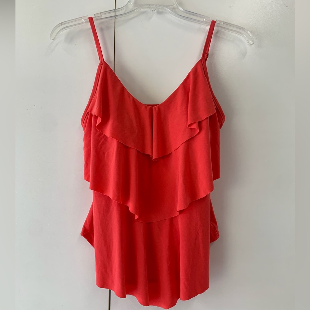 Aqua Green Women’s Coral Ruffled Tankini Swim Top - sz M